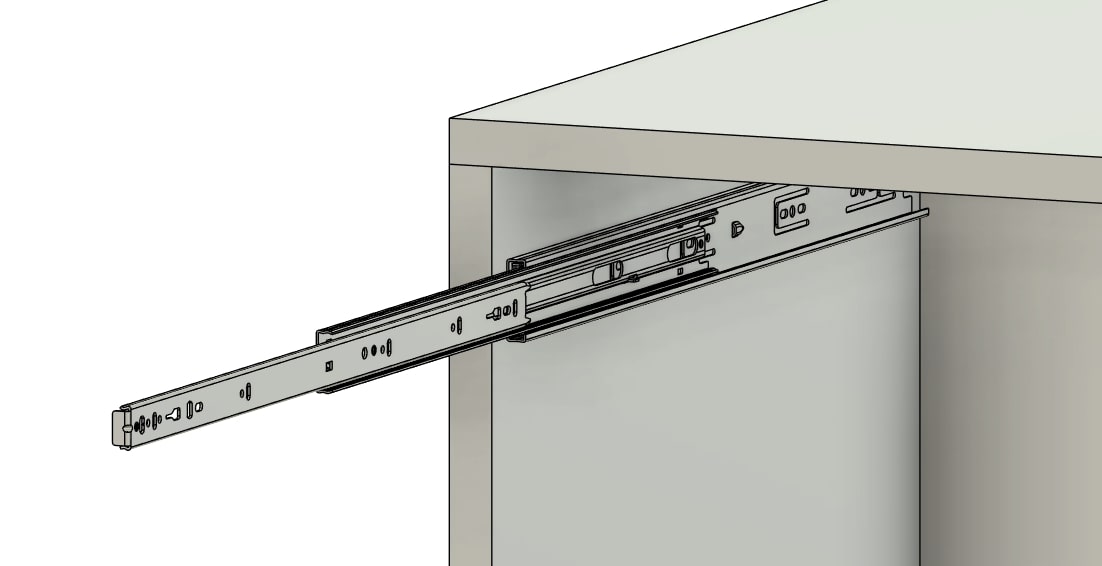 Extended drawer slide
