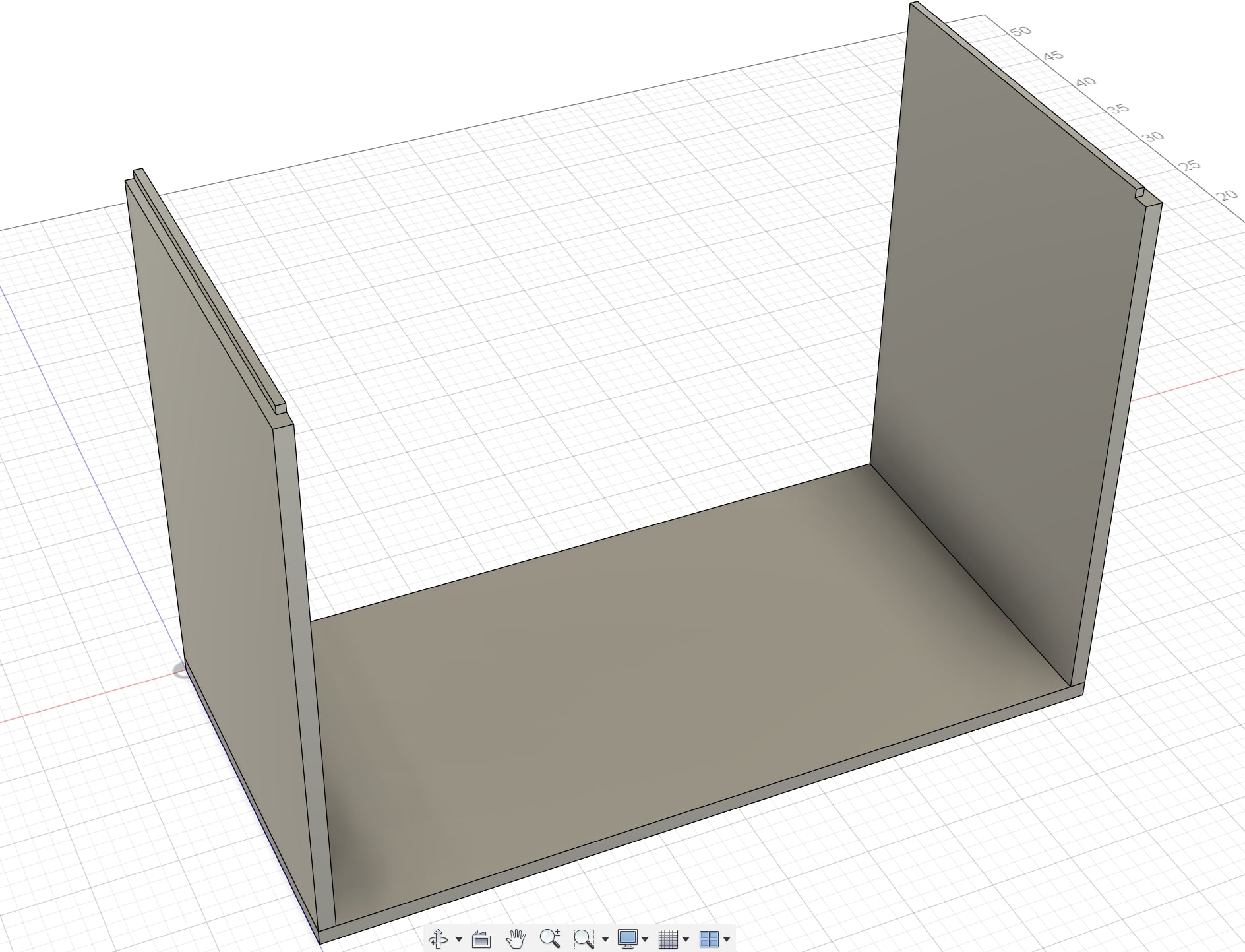 Frame with base and walls