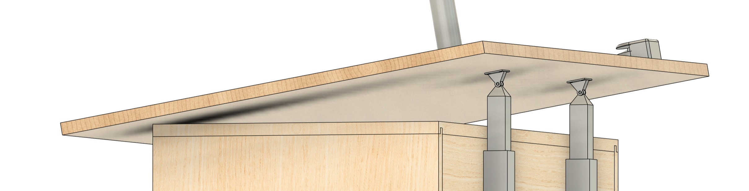 Table rotation system after pivoting