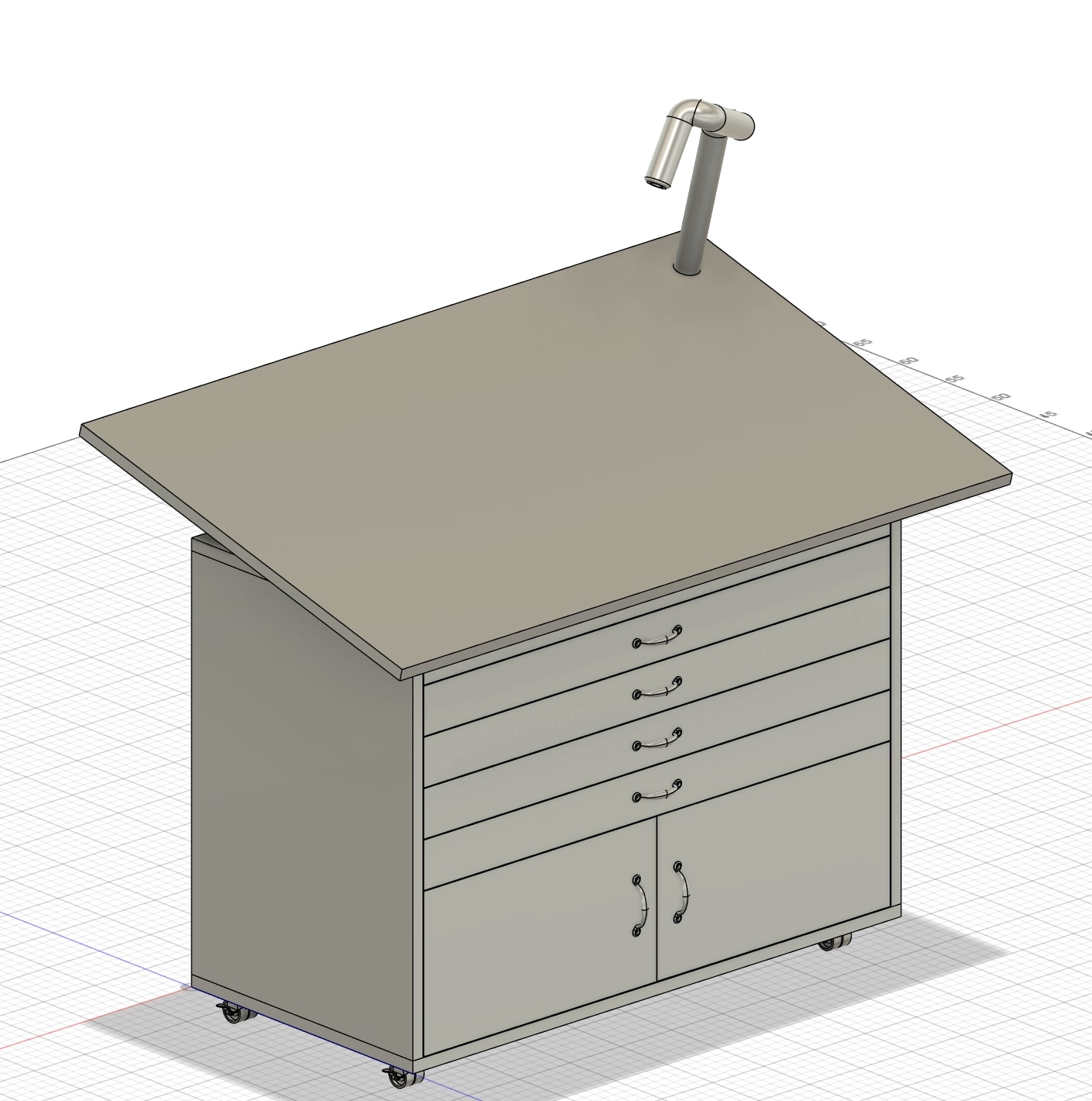 Light installed on the desk top
