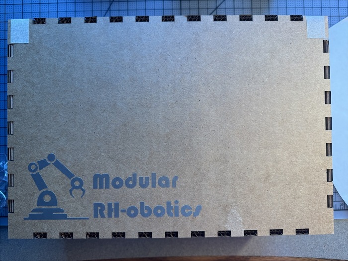 The box with the decal on it