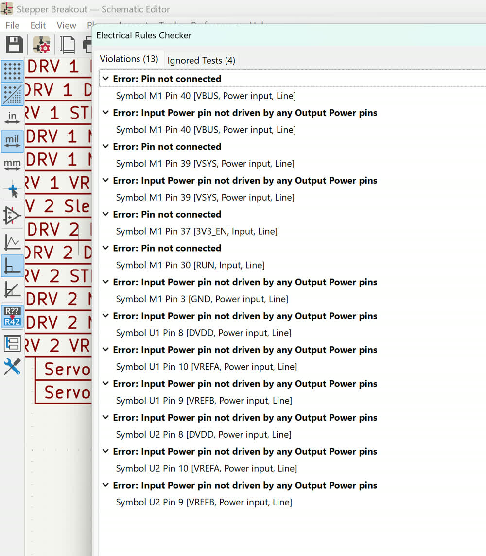 Errors from ERC