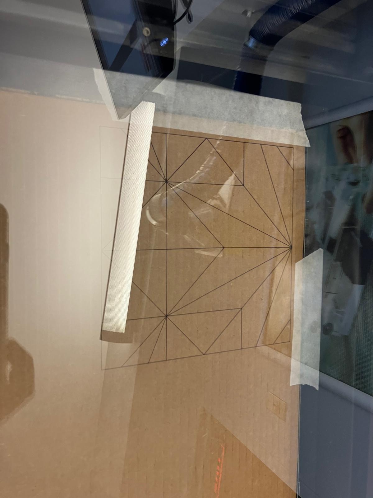 Result of full pattern cut showing failure point