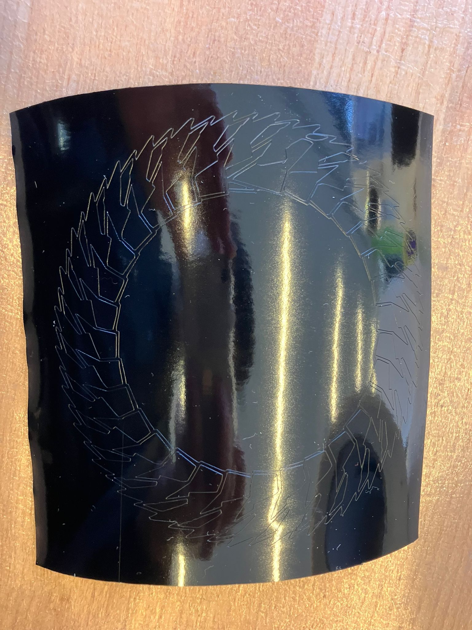 Completed vinyl cut showing clean cuts and proper registration