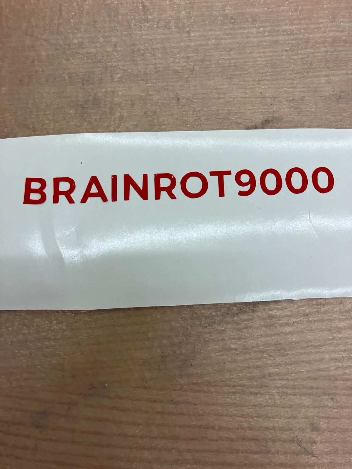 Brainrot9000 with applied vinyl stickers