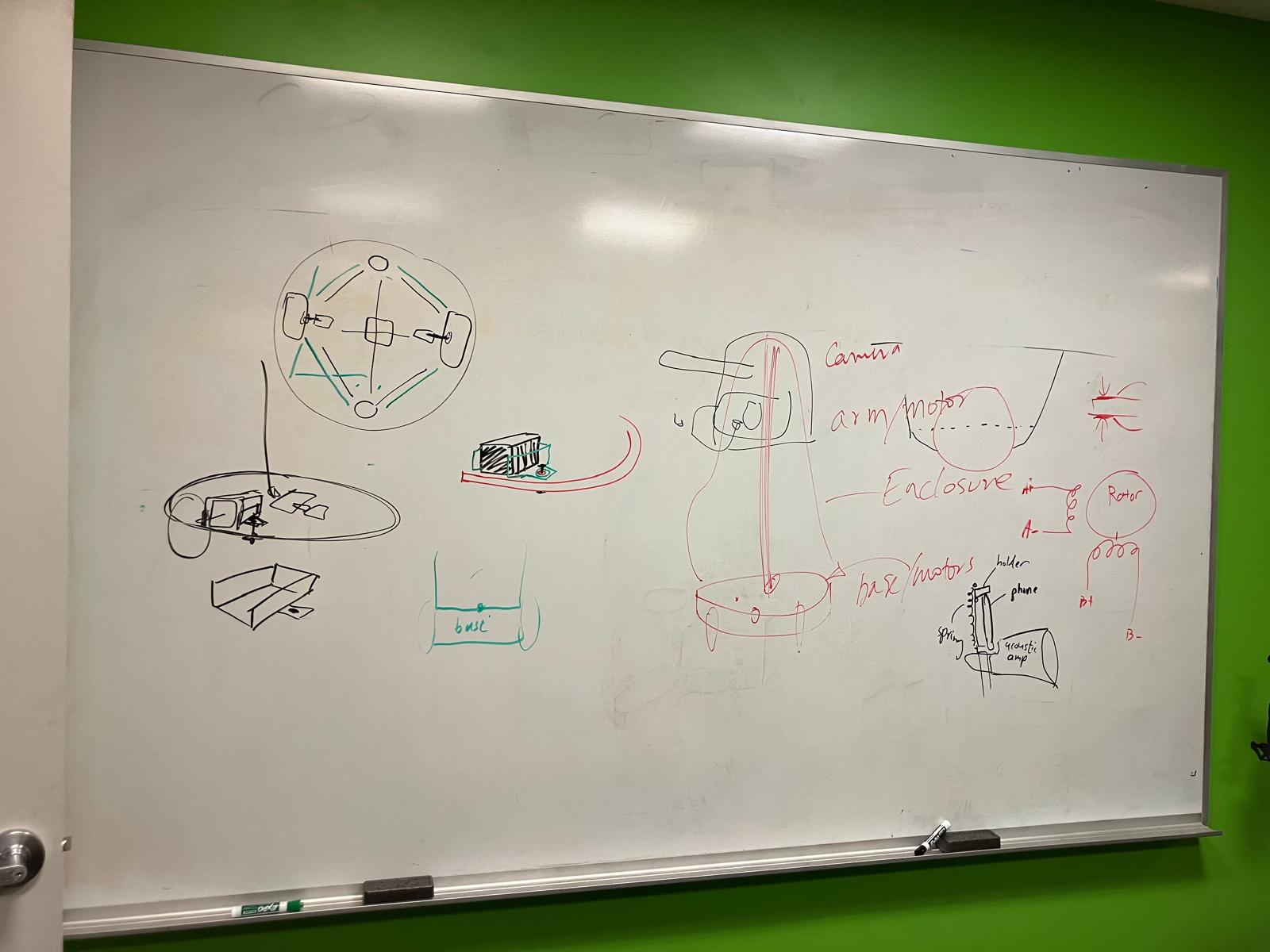 Day 1 design sketch showing initial machine layout