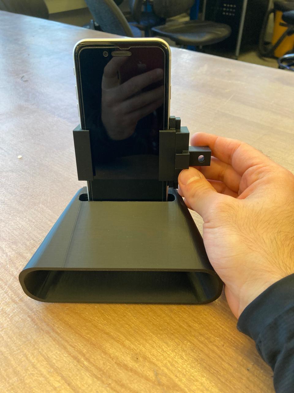 Printed phone holder and amplifier