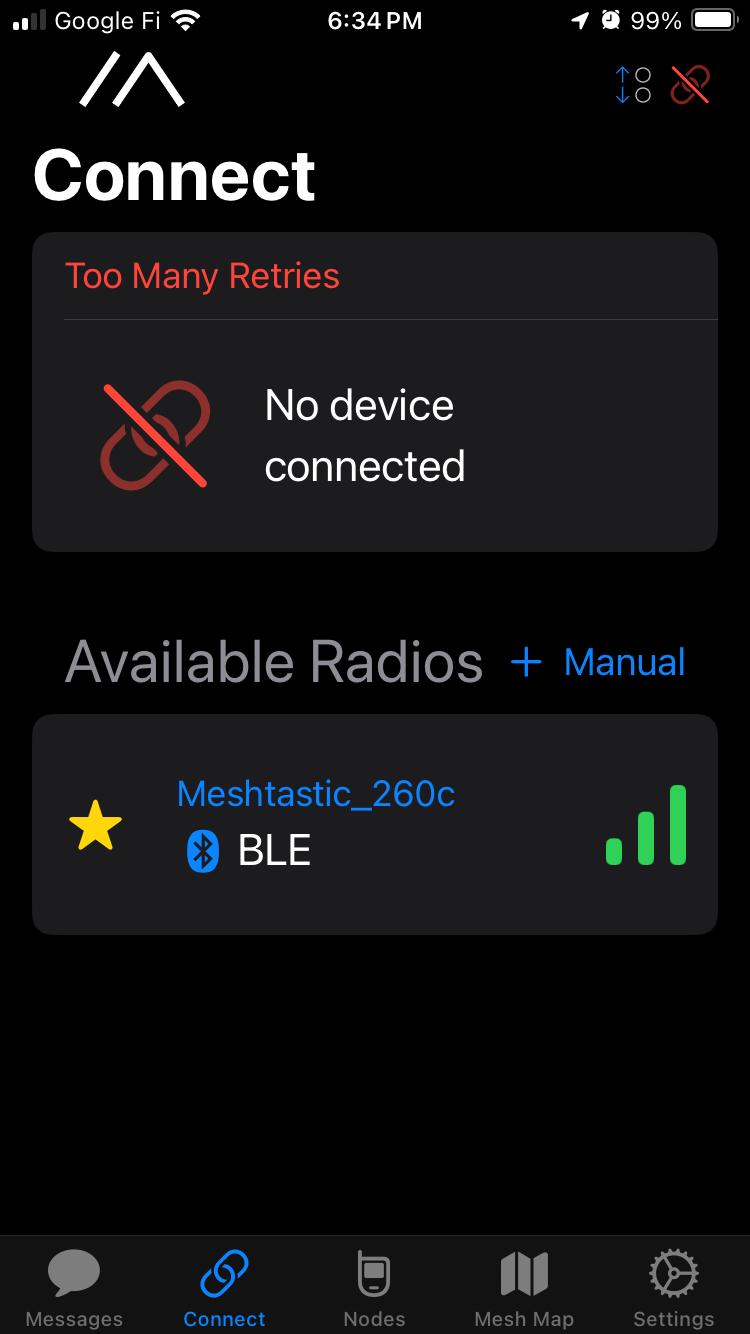 Device found in Meshtastic app