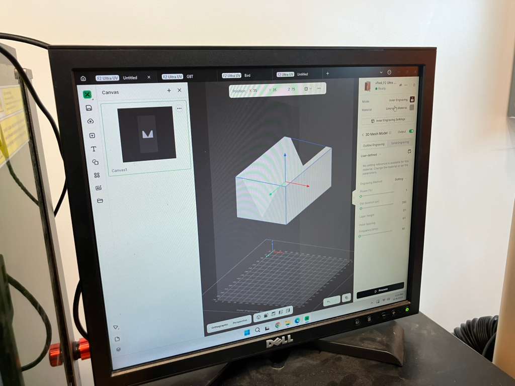 Prism geometry loaded in engraving software
