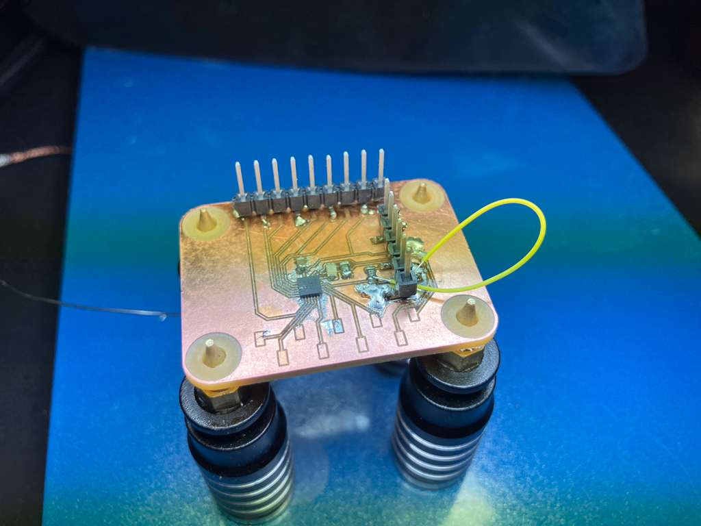 Broken trace repaired with wire