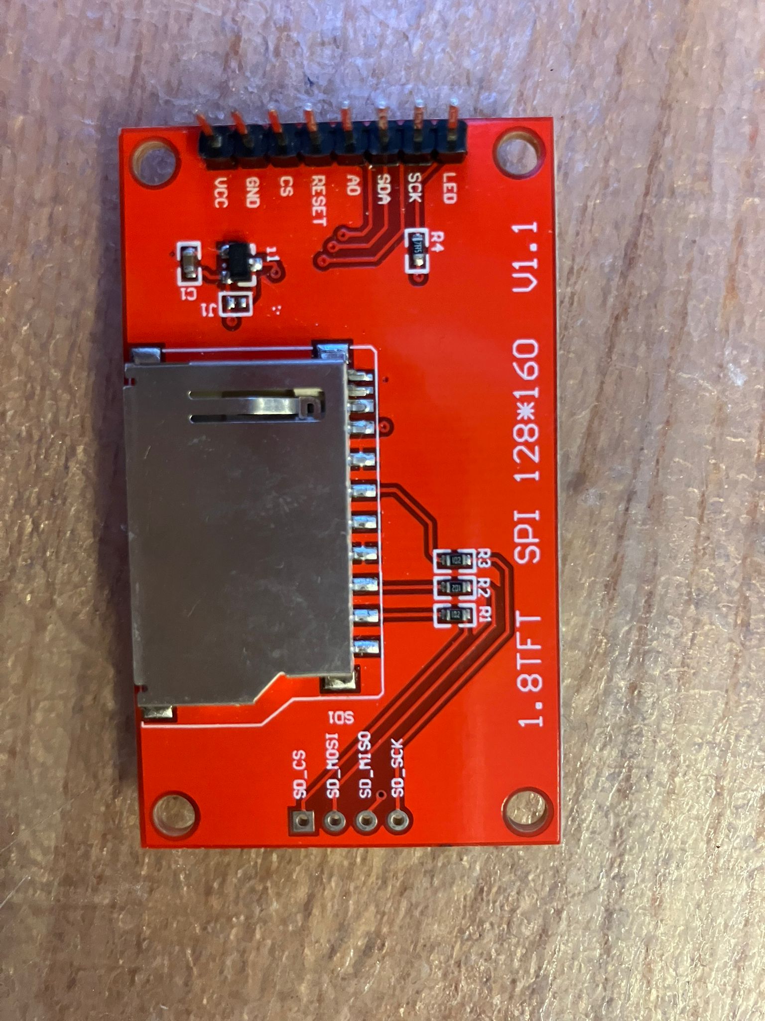 1.8 inch TFT display for watch board