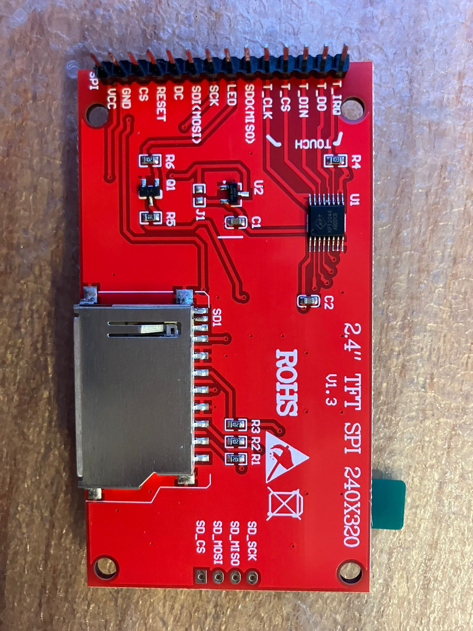 2.4 inch TFT display for load cell speaker board