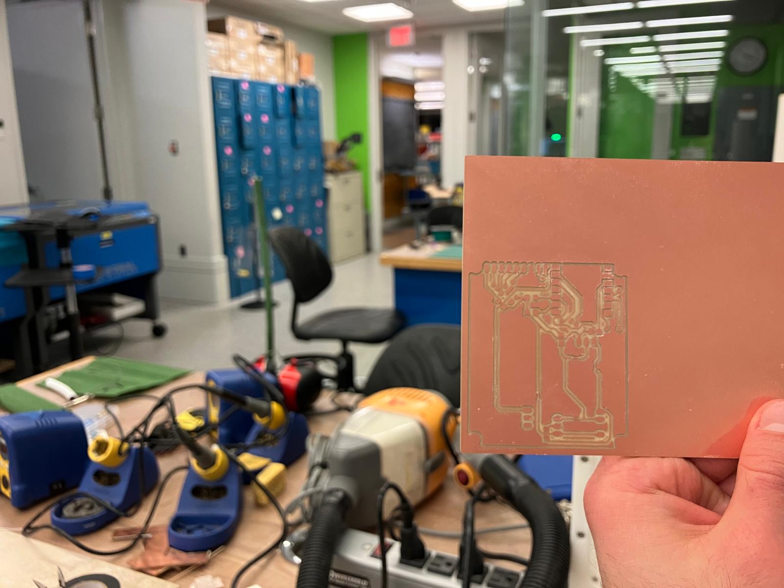 Aging clock board with moved rivets