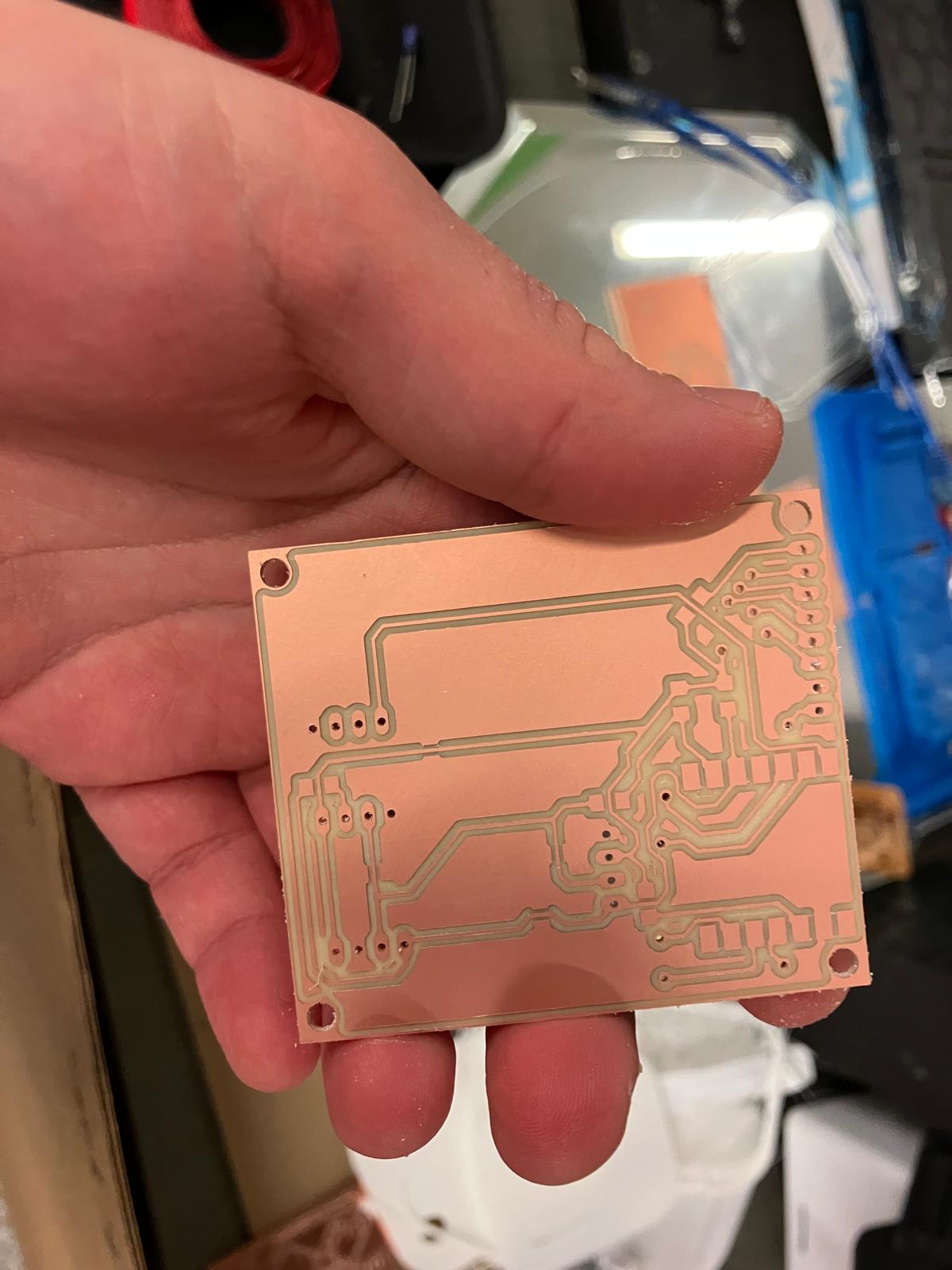 Rivet holes detail on corrected board