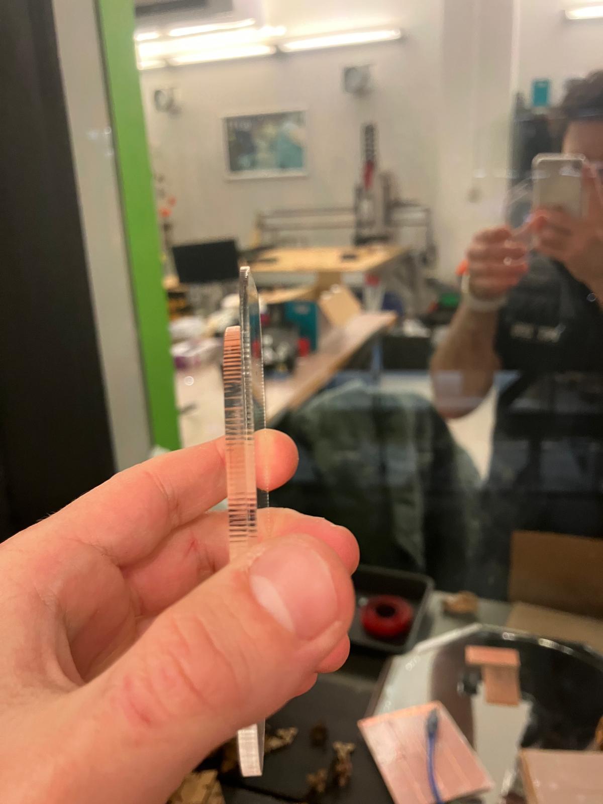 Laser-cut acrylic showing edge quality