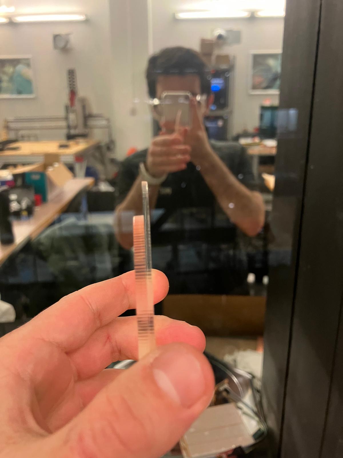 Successfully laser-cut acrylic display cover