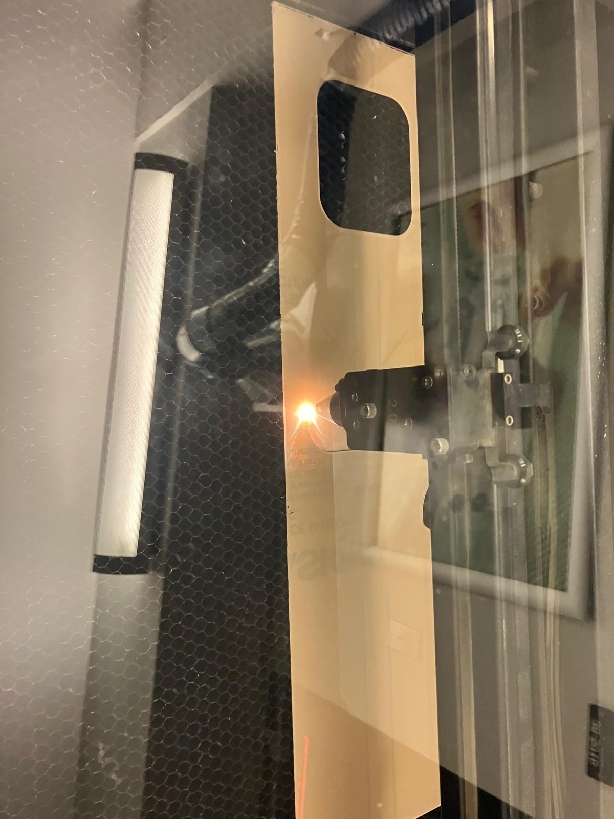 Laser cutting 1.35mm acrylic for display cover