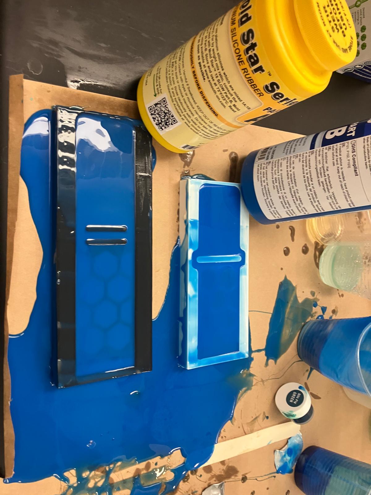 Leveled molds ready for curing