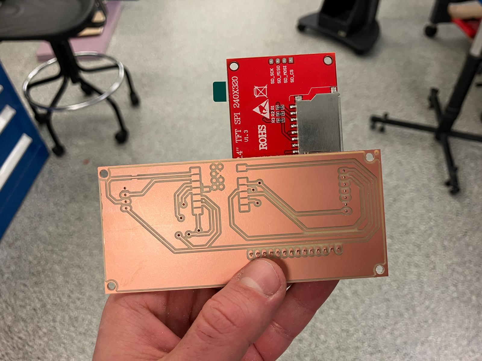 Successfully milled MirrorAge TFT board