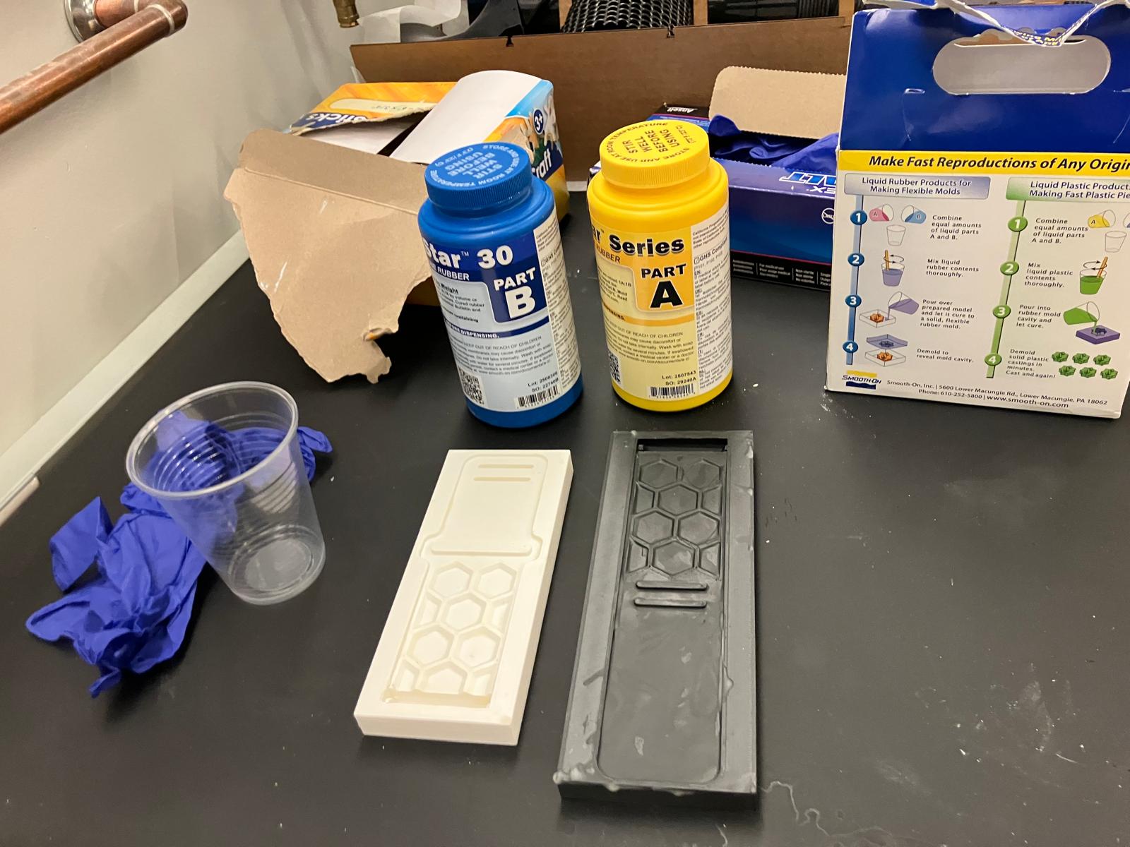 Waxed molds ready for casting