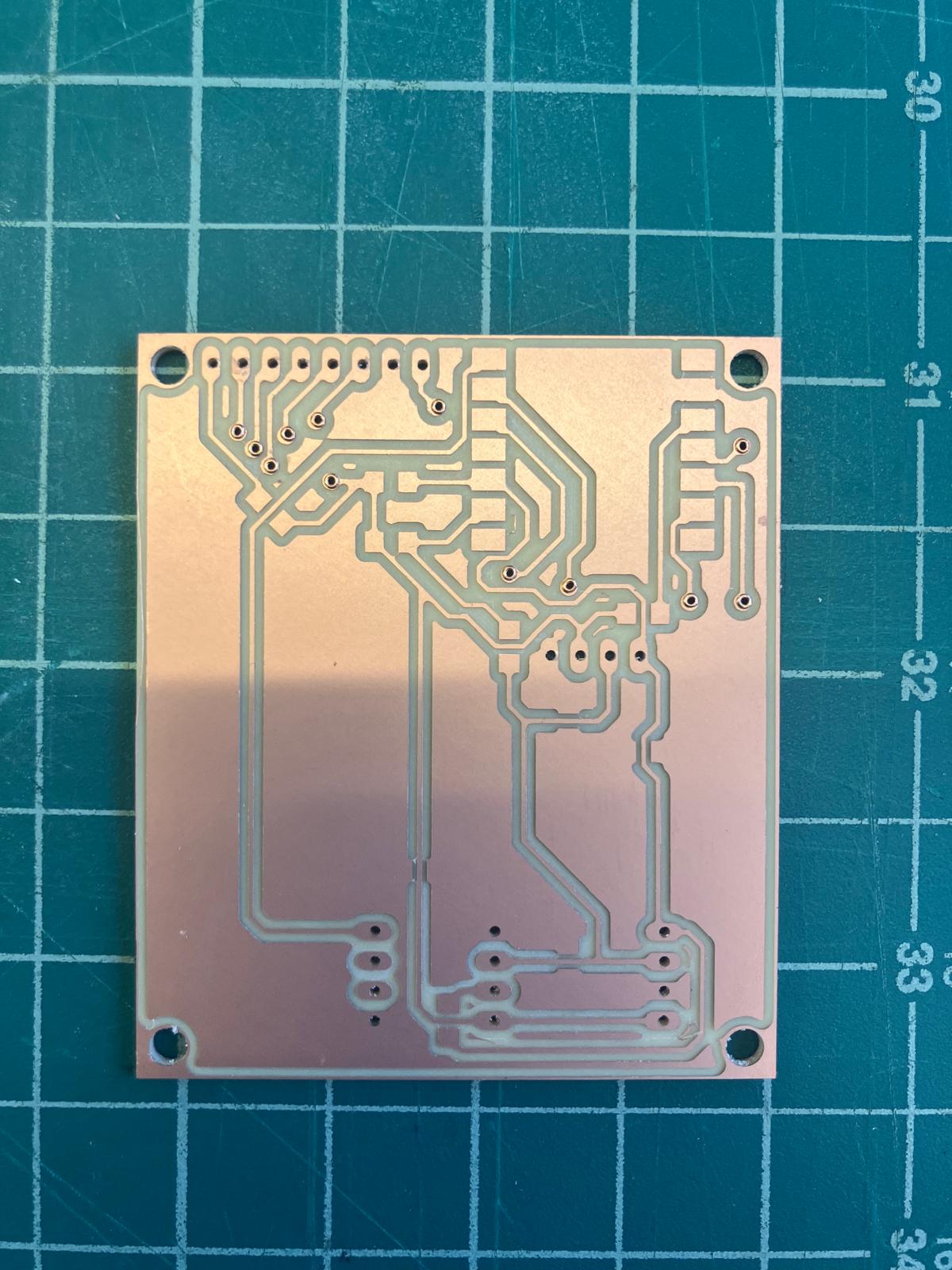 Aging clock board front side with all rivets installed and formed