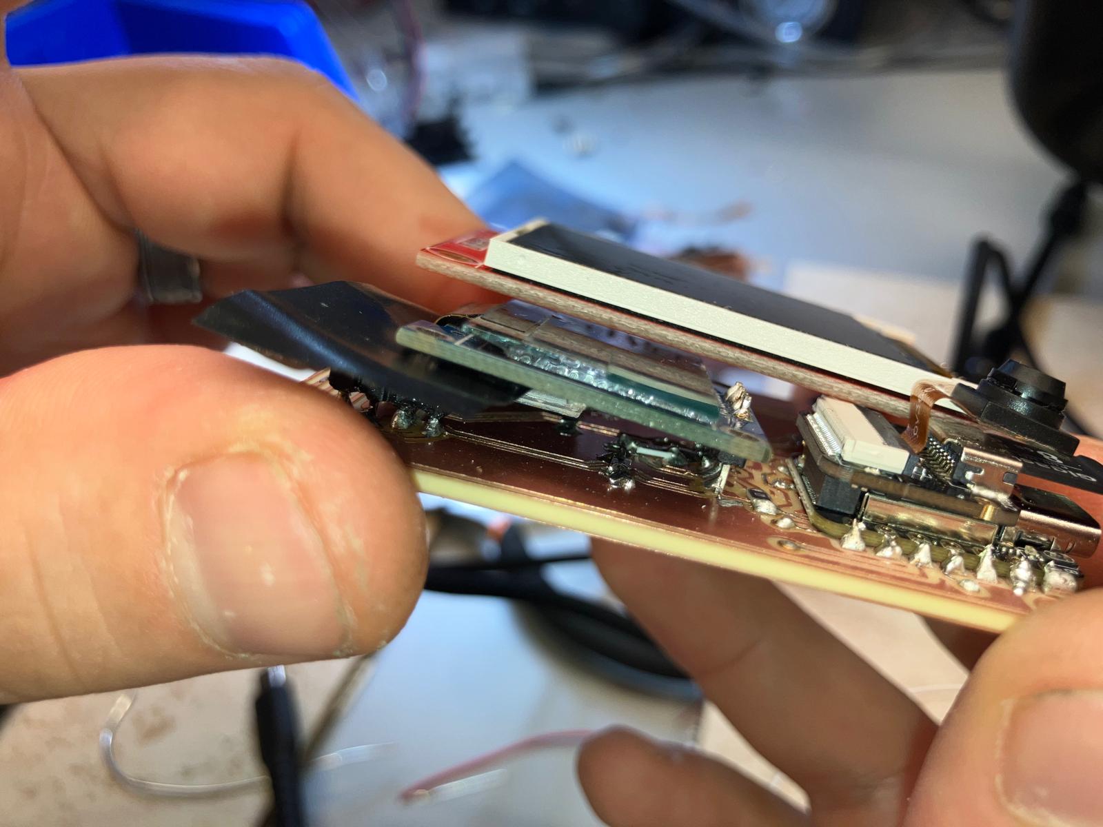 Damaged SDA/SCL traces caused by enclosure pressure