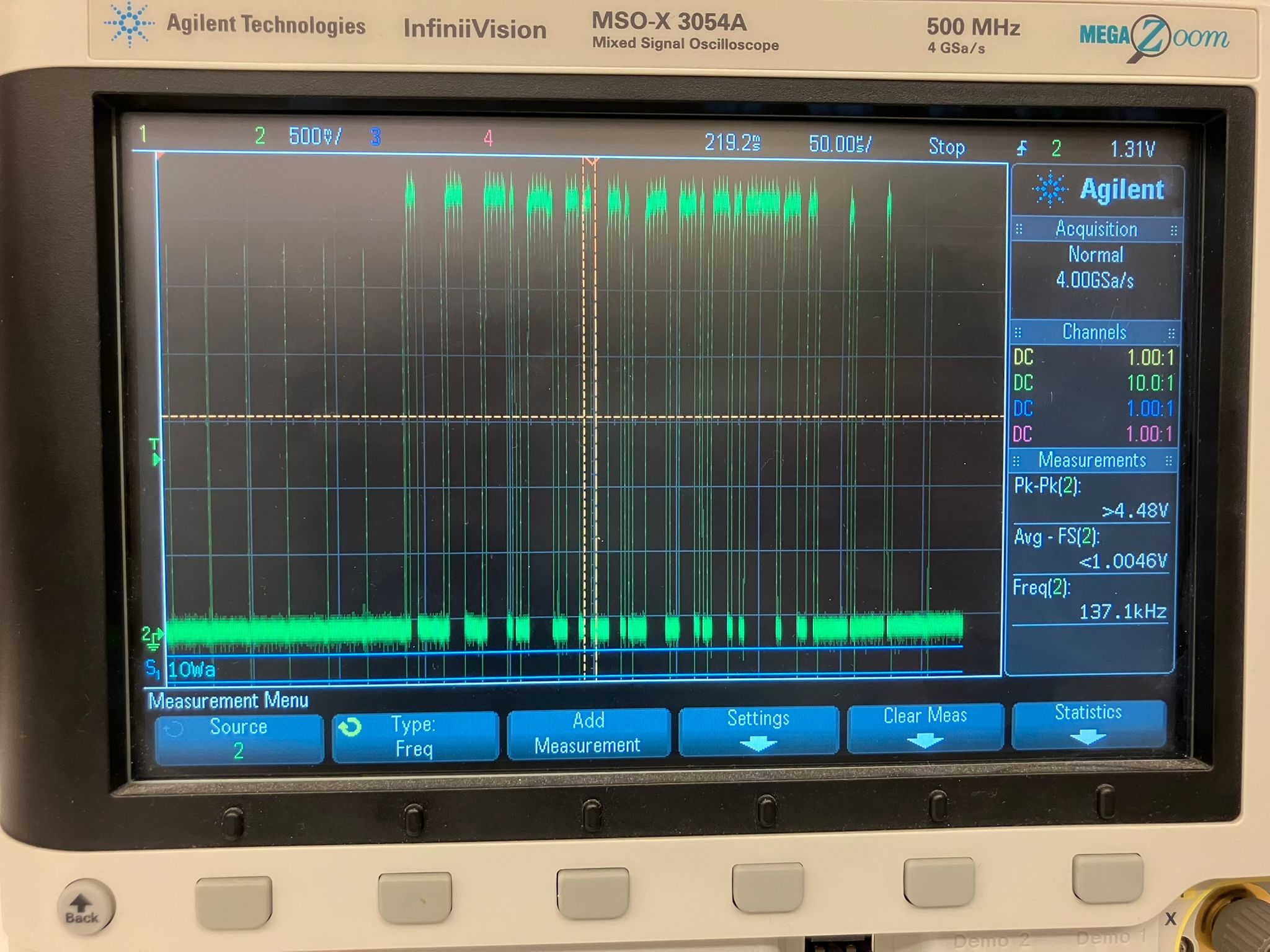 I2C SDA Data Signal Analysis