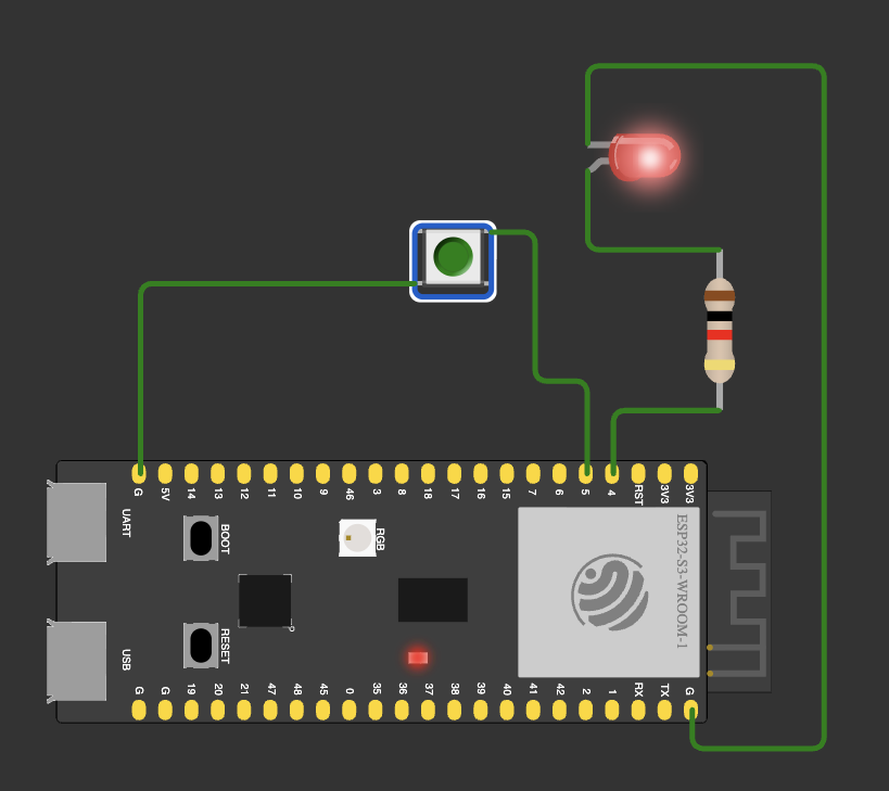ESP32S3 LED Circuit Simulation 2