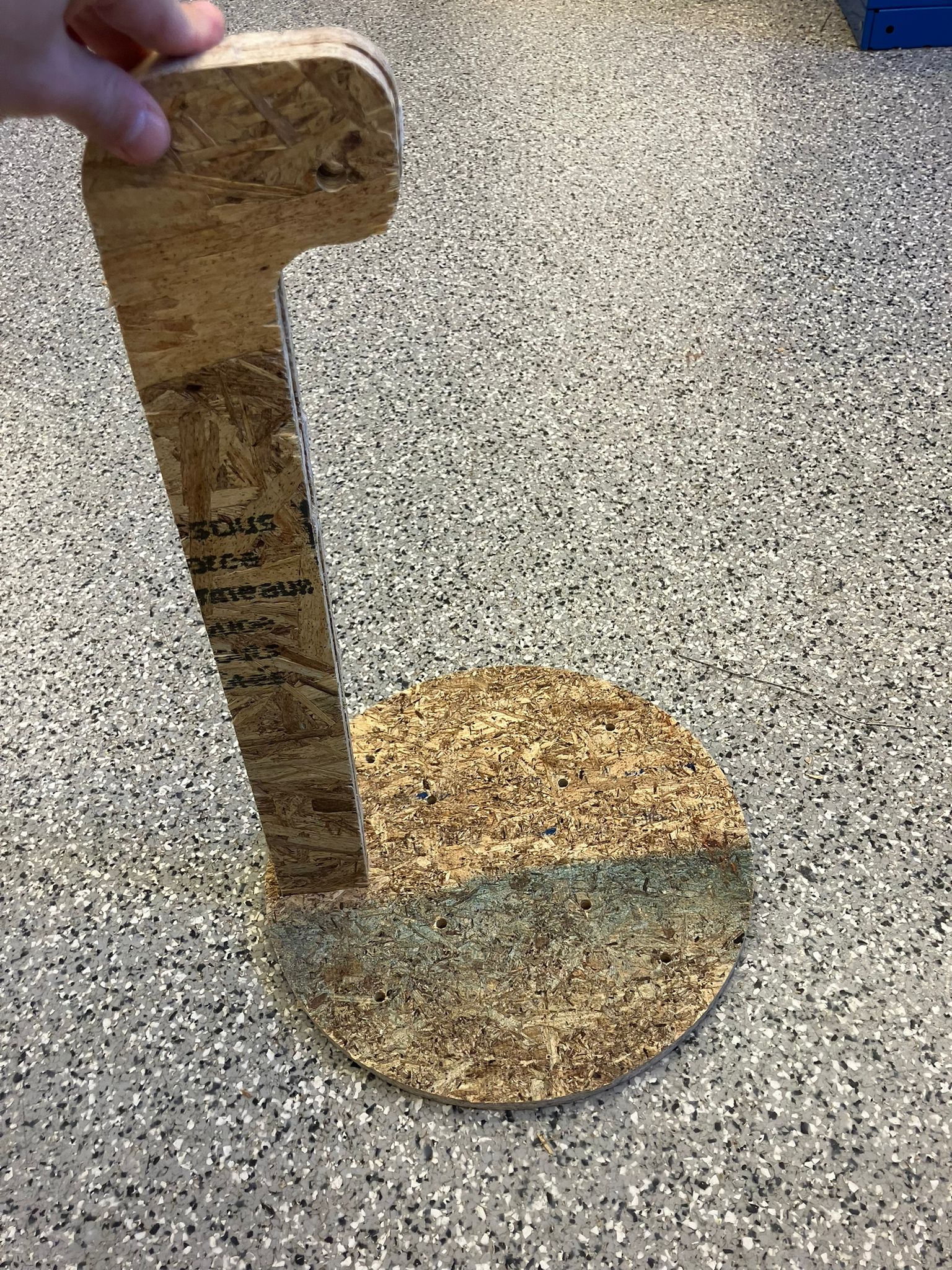 Inserting leg into circular panel