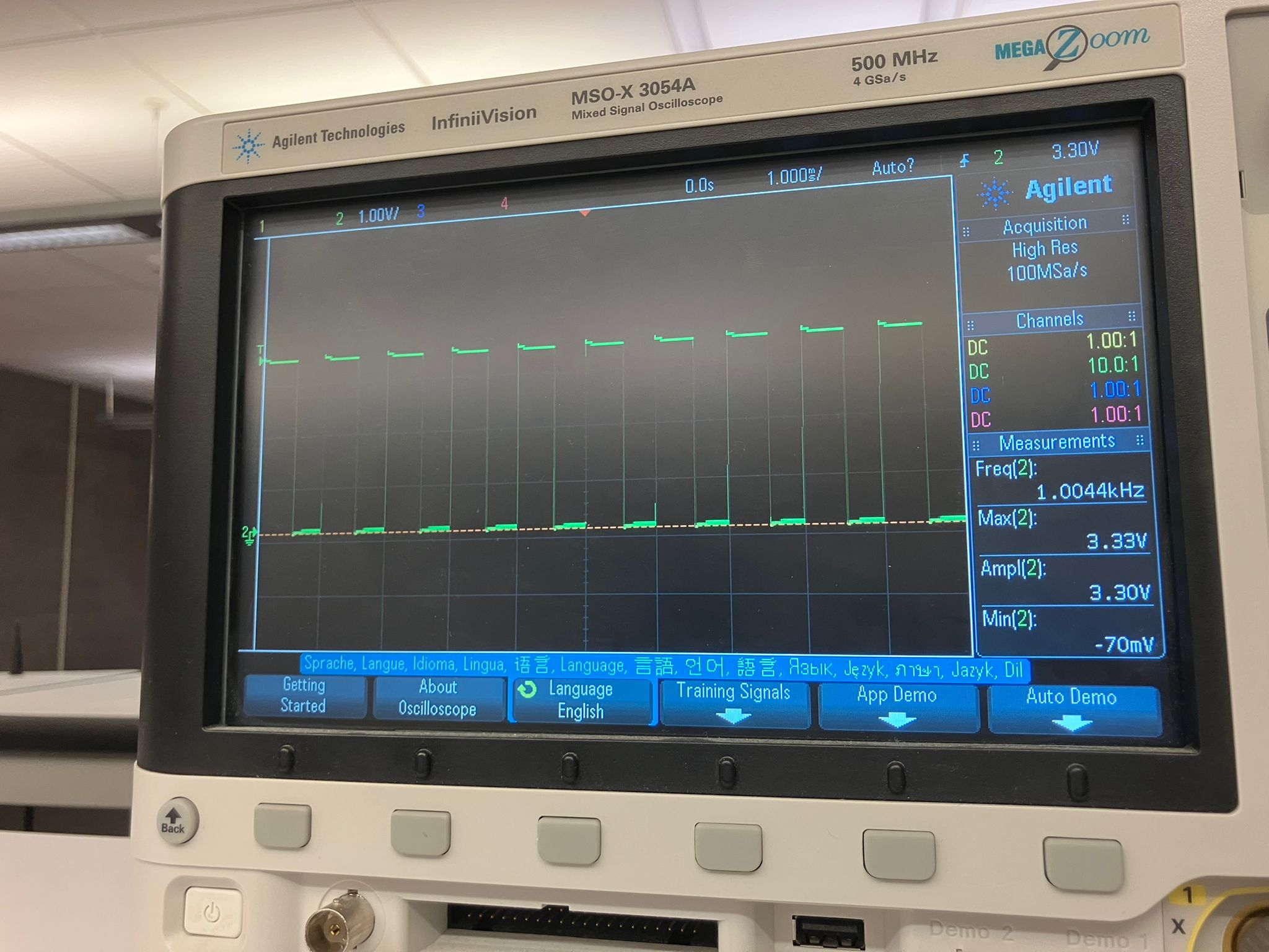 PWM signal from microcontroller at 50% duty cycle
