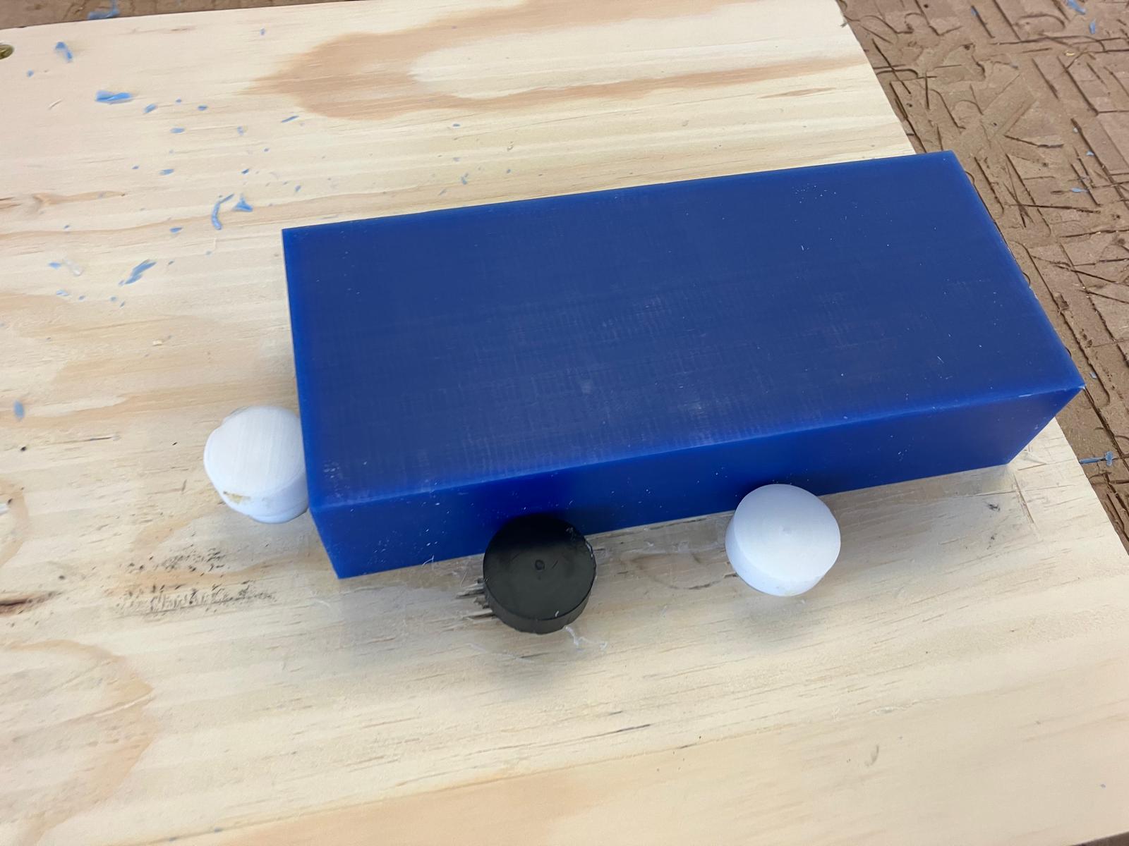 Wax block fully fixtured and ready for machining