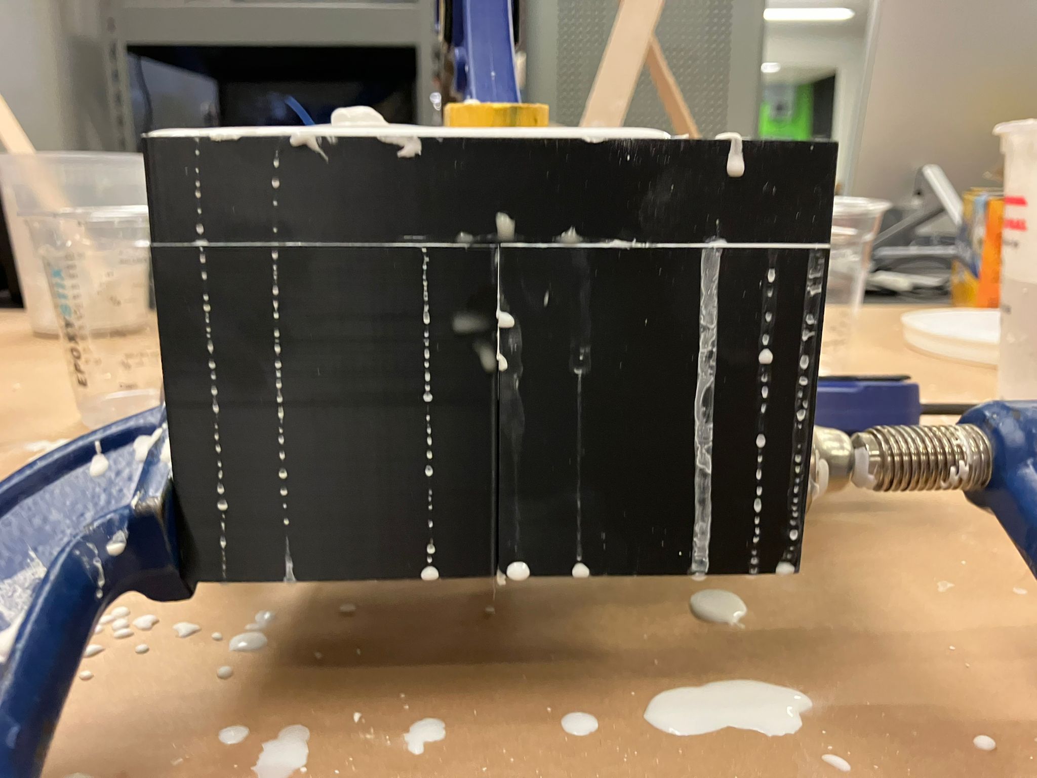 Second dome mold filled and clamped