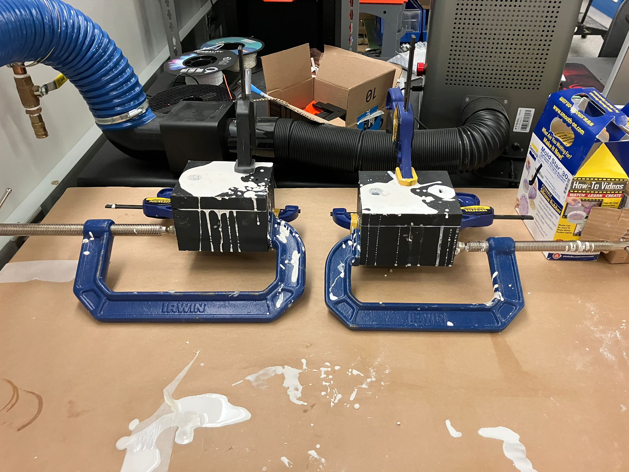 Dome molds left to cure overnight