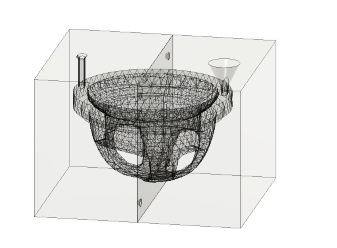 Two-part dome mold components