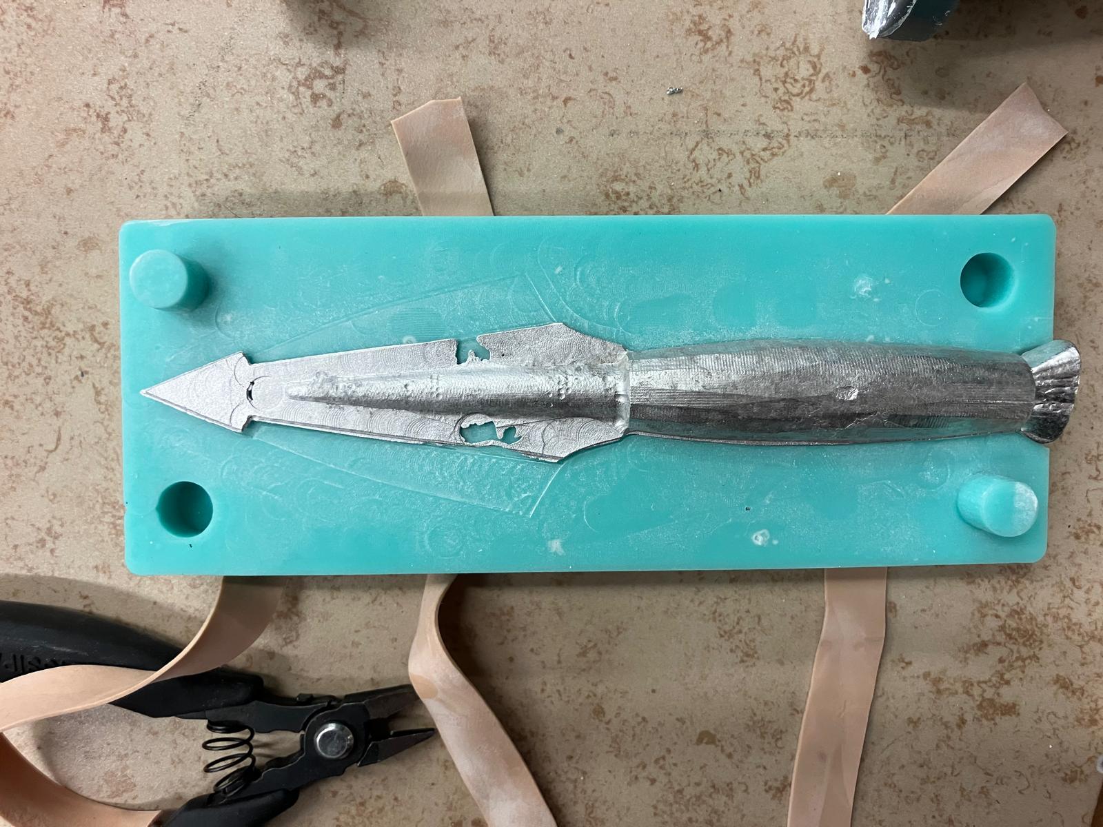 Completed Rotomelt arrow casting