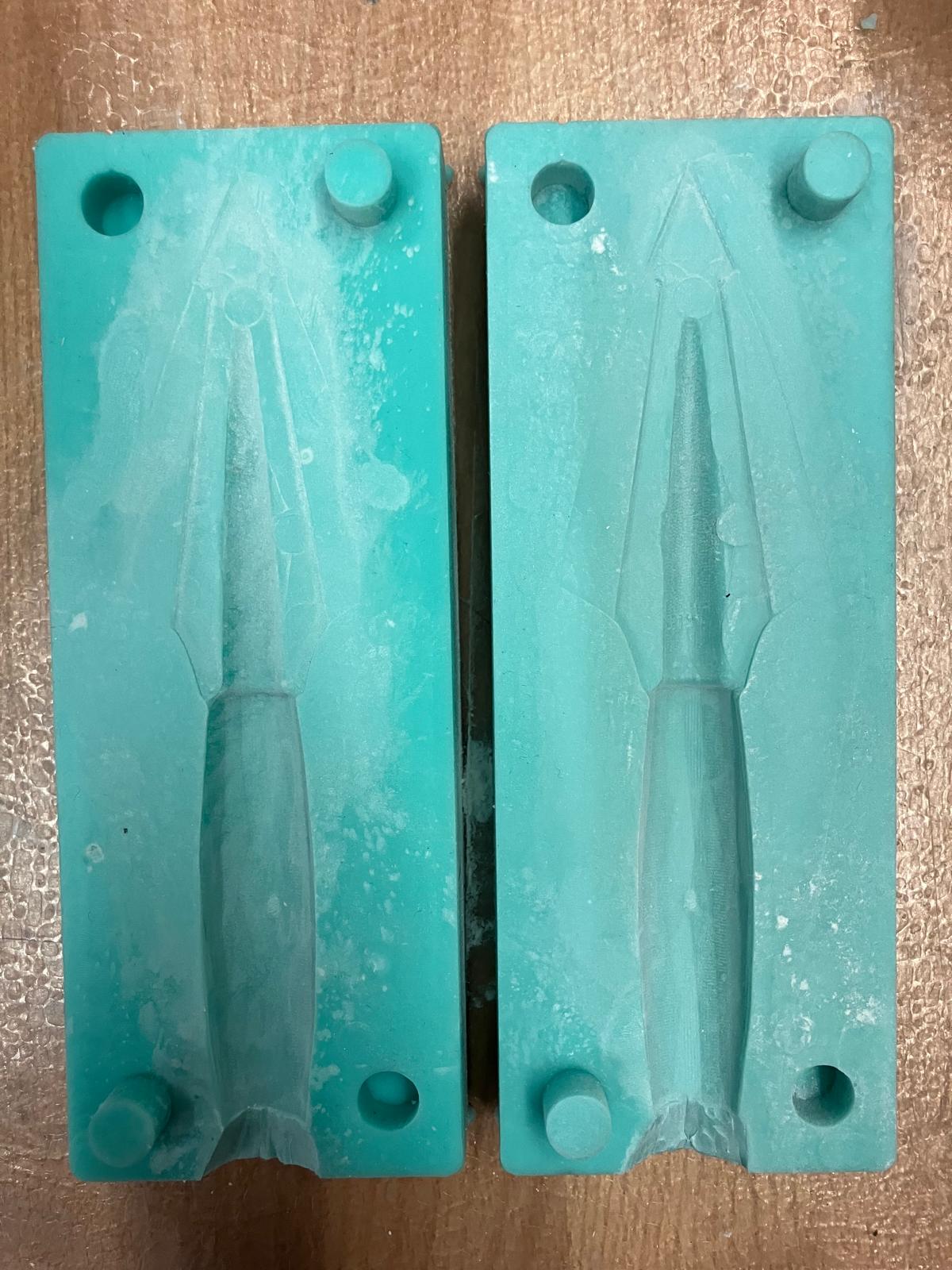 Final talc-coated mold ready for casting