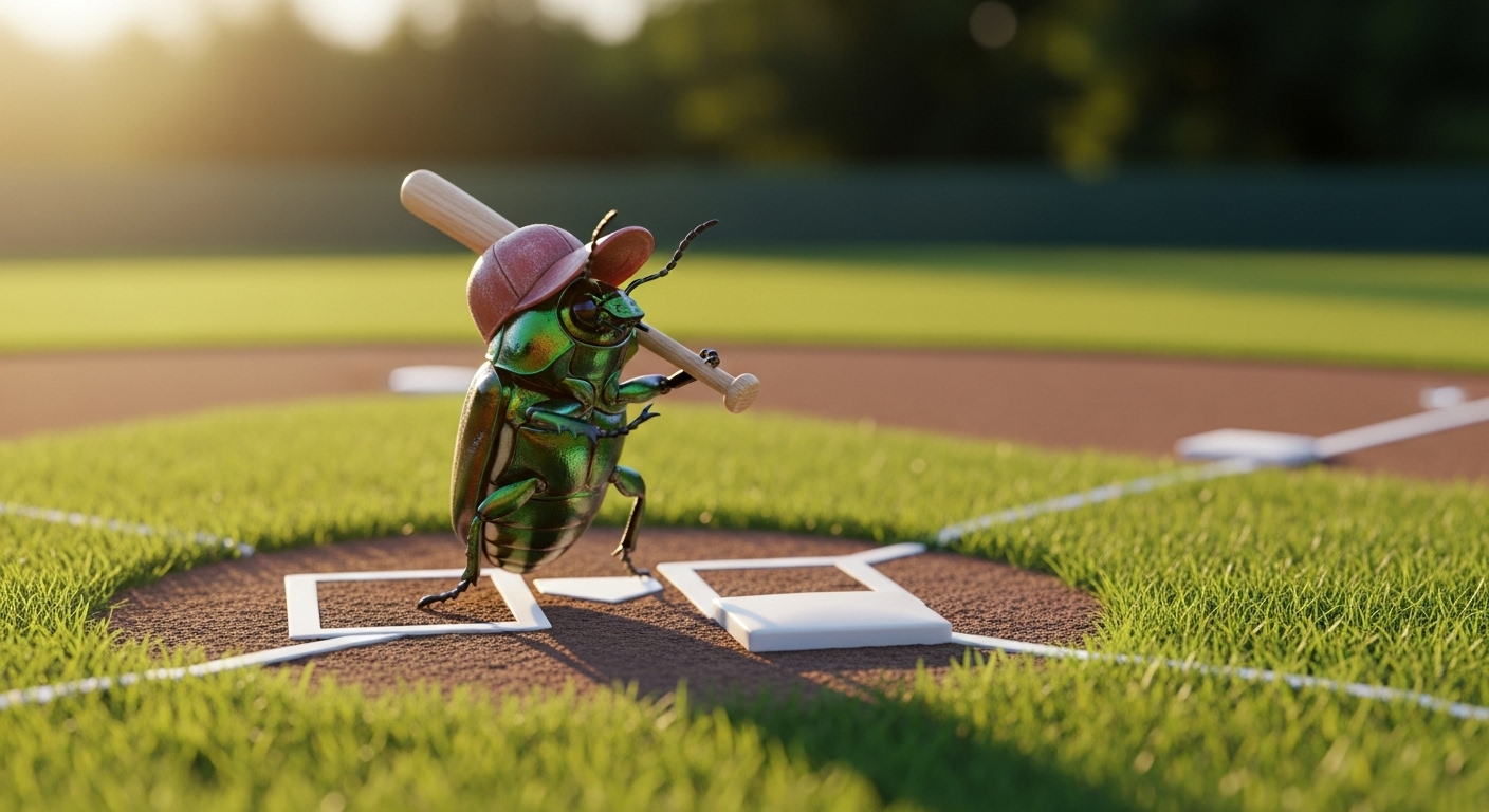 Little Beetle with a Baseball Bat in Whisk