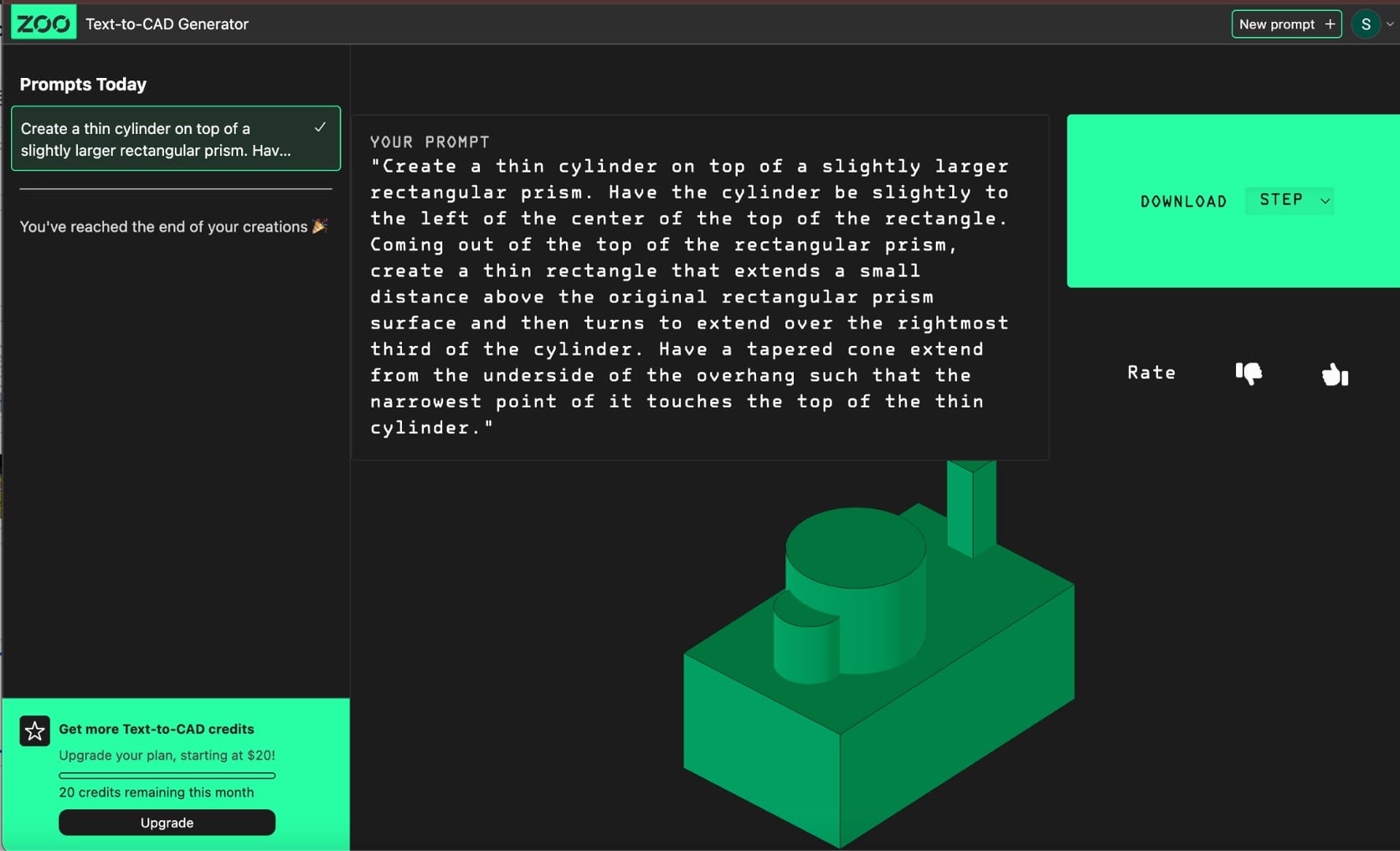 Turn Table Scribe in Text-to-CAD