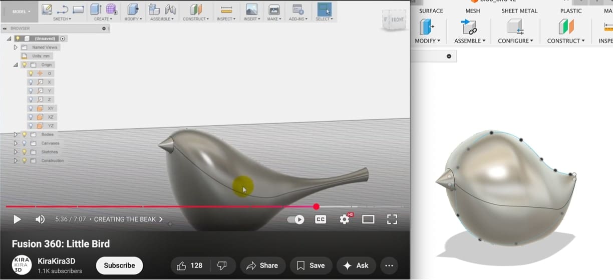 Tutorial and My Bird Side-by-Side
