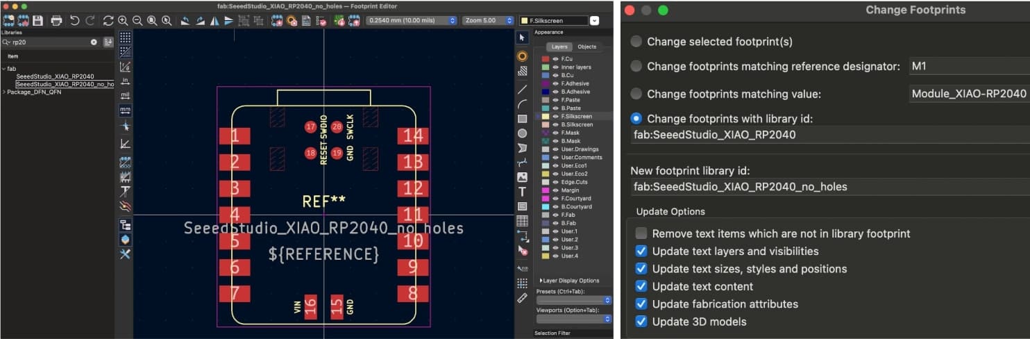 Changing Footprint Due to Design Rule Check