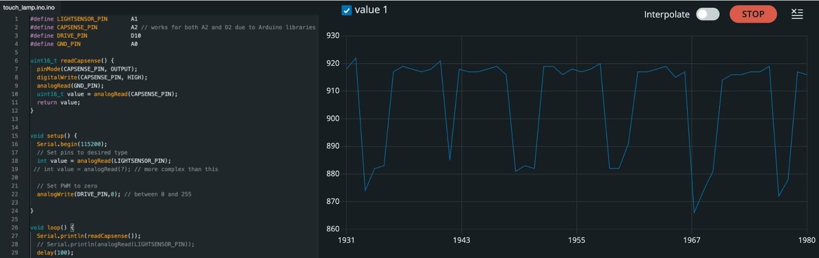 Testing Light Sensor Code