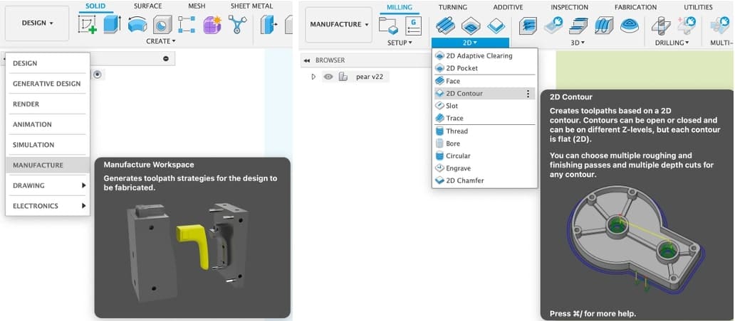 Manufacture and 2D Contour