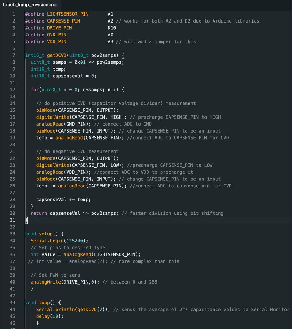 Revised Capacitive Sensing Code