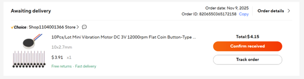 Order confirmation screenshot 3