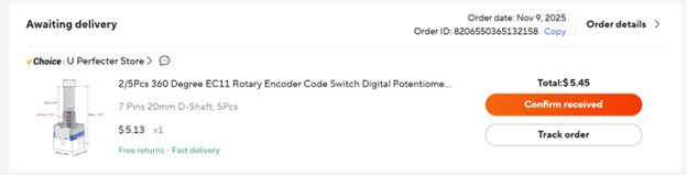 Order confirmation screenshot 4