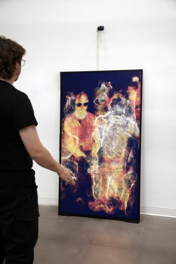 Installation view of Lozano-Hemmer work