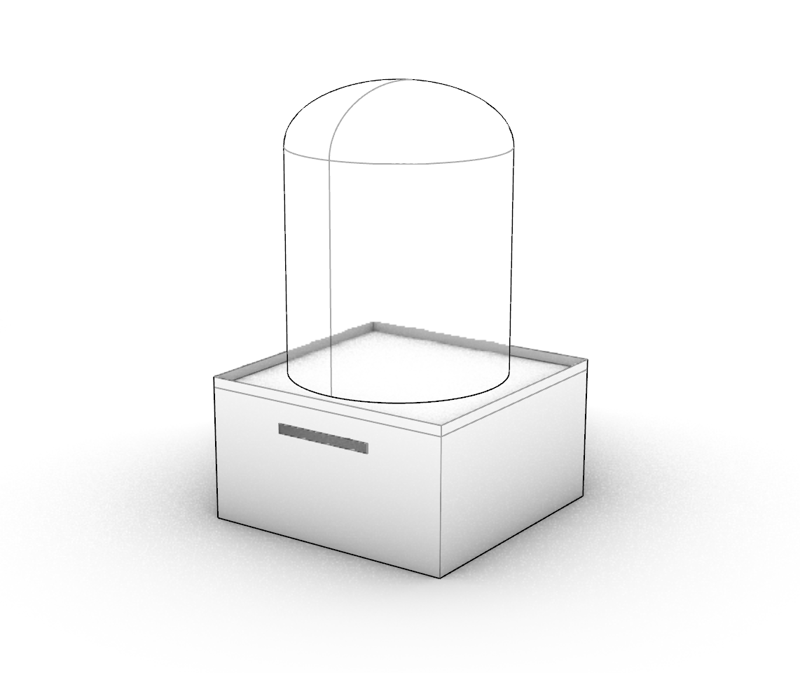 White CAD model of the dock with cylindrical cover