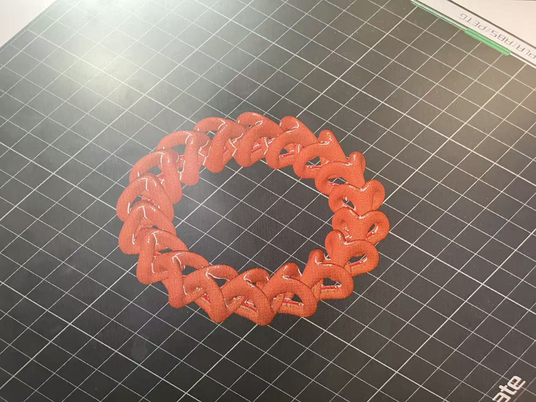 Printed ring, orange PLA