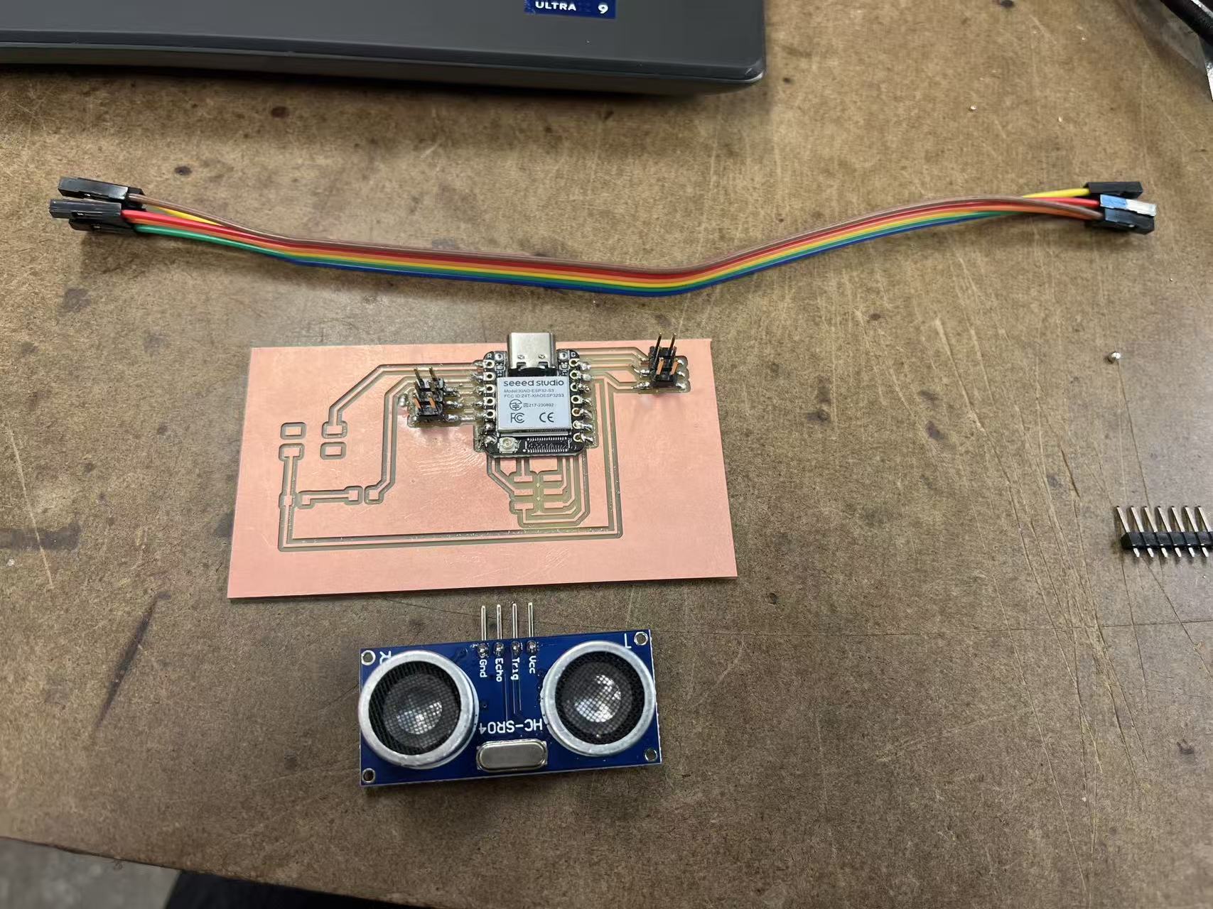 Sensor mounted on milled board