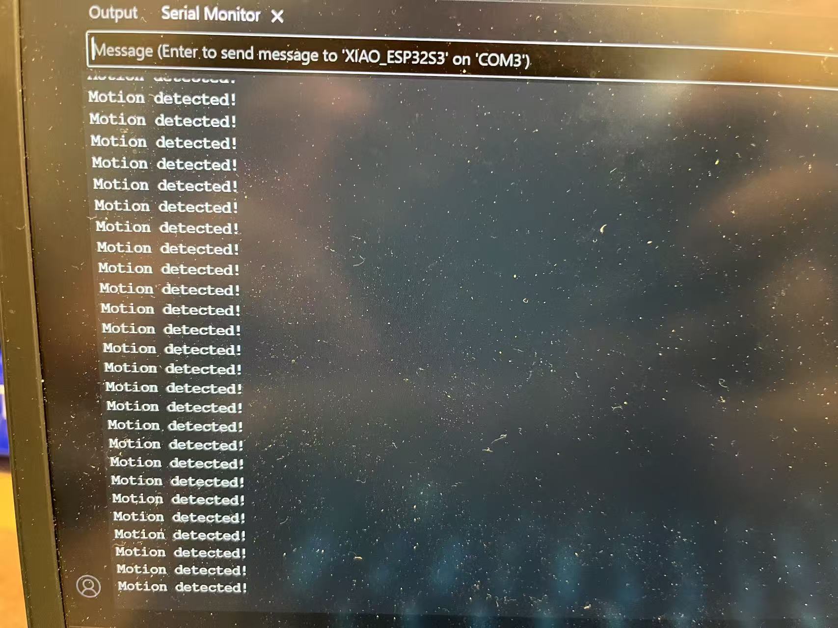 Serial readout screenshot